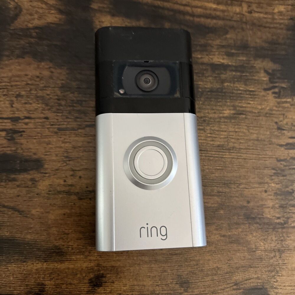 Ring Video Doorbell Silver & Black Wi-Fi Night Vision Video Recording Microphone